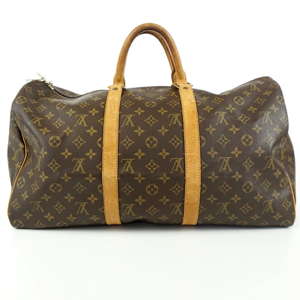 LOUIS VUITTON Keepall Monogram Canvas Brown Boston Bag Travel